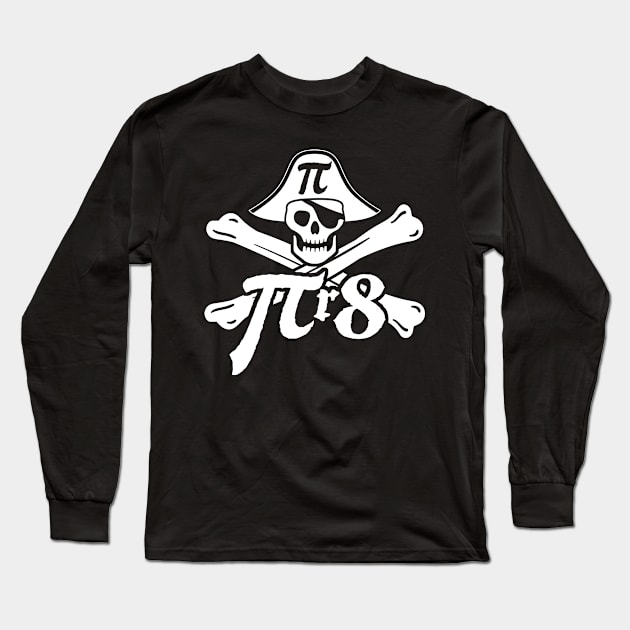 Pir8 Pirate Pi 3.14 Pi Day Math Geek Gift Skull Crossbones Long Sleeve T-Shirt by andzoo